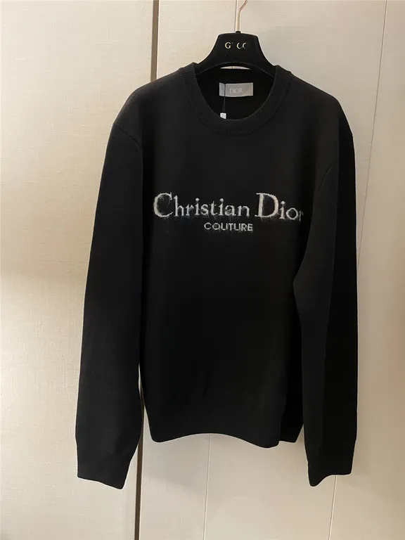 Dior Brush Logo Knit Sweater Black